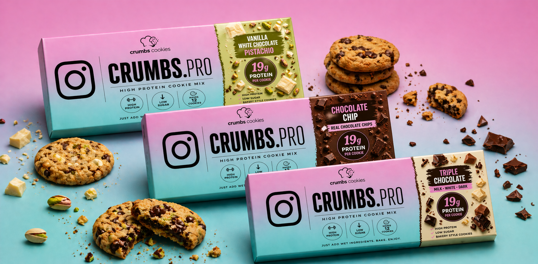 BUNDLE 3 BOX ALL FLAVOURS PROTEIN COOKIE MIX. click for details