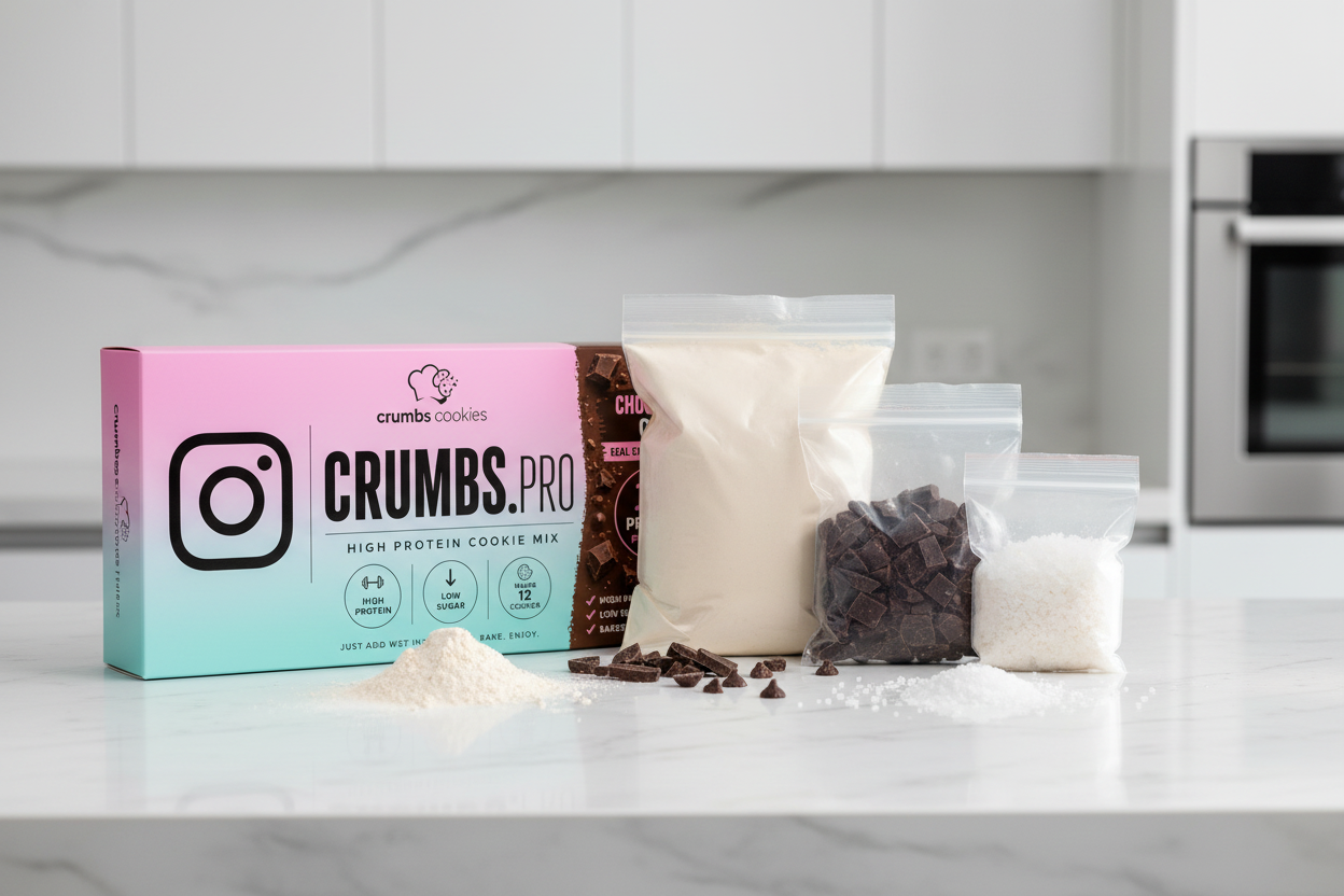 Choc Chip Cookie Mix Box with Ingredients