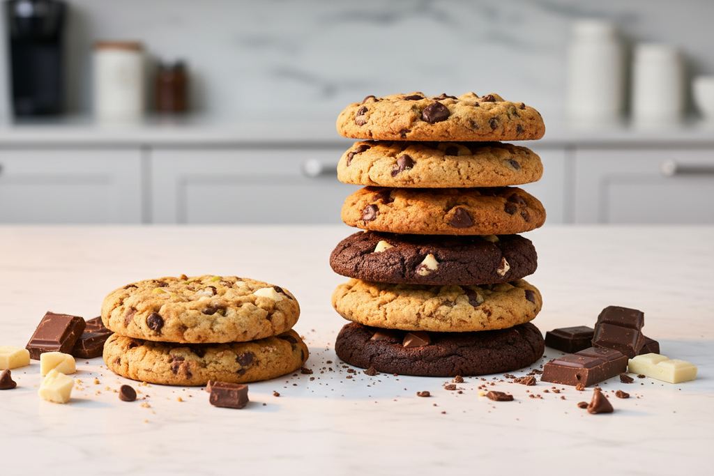 Stacked Cookies with Chocolate - CRUMBS.PRO